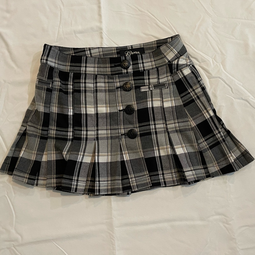Guess Plaid Pleated Mini Skirt